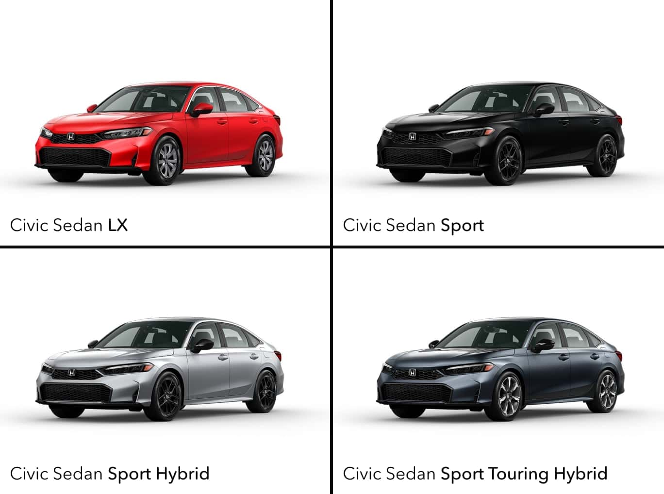 Comparison of 2026 honda civic and 2025